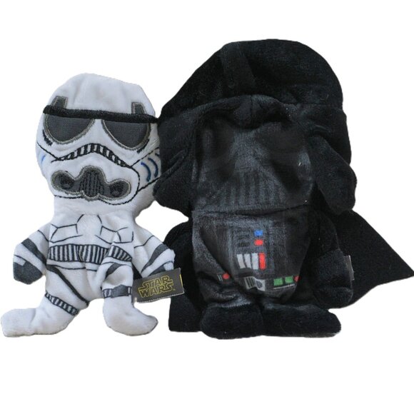 Star Wars Flattie Small Dog Toys Darth Vadar and Storm Tropper Set of 2 - Picture 1 of 4